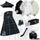 Battle Of Kilts Men’s Tartan Kilt Outfit – 9-Piece Scottish Set with Premium Accessories